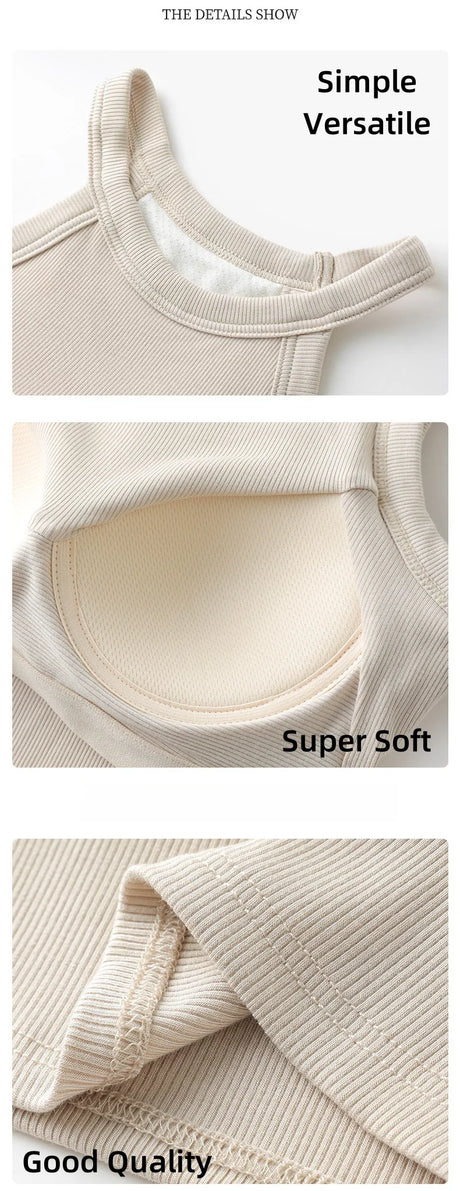 Close-up of CotPad™ Knitted Beauty Back Camisole showcasing its soft fabric, versatile design, and quality stitching.