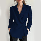 MuseForm™ – Buttoned Shawl Collar Blazer (Elegant Fit, Office Ready)