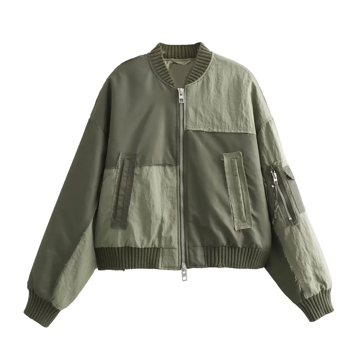 Oversized Army Green Bomber Jacket
