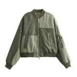 Oversized Army Green Bomber Jacket