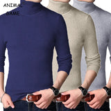 Men's Oversized Striped Turtleneck Sweater