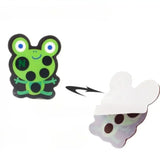 10/5PCS Reusable Child Forehead Temperature Sticker in frog design, safe for babies ages 0-2 years, digital thermometer.