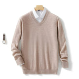 Men's Plus Size Wool V-Neck Sweater