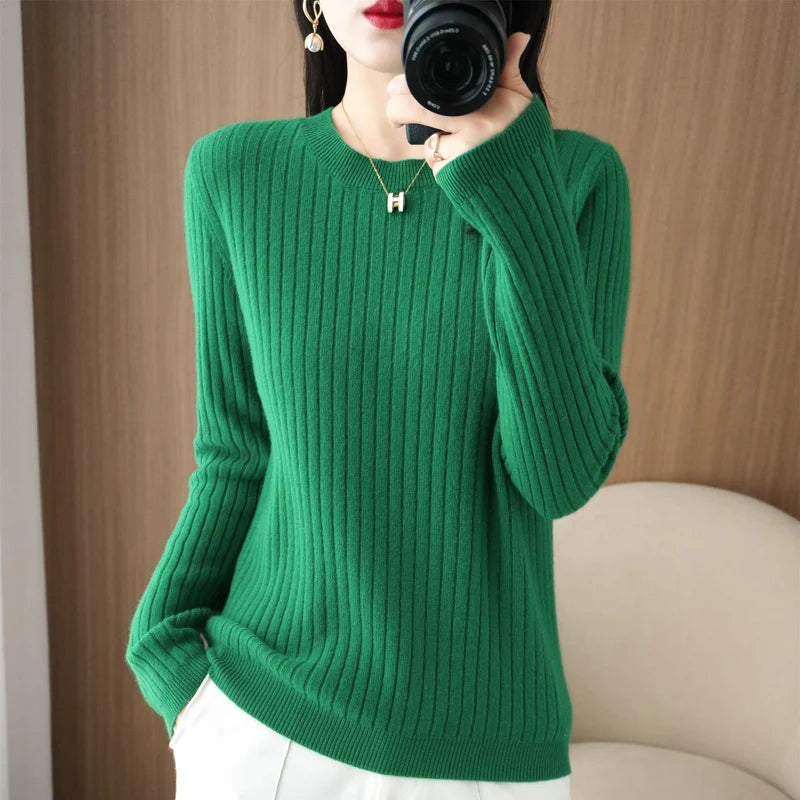 Women's Autumn Stripe Knit Pullover