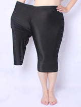 Women Shiny Neon Spandex Capri Leggings