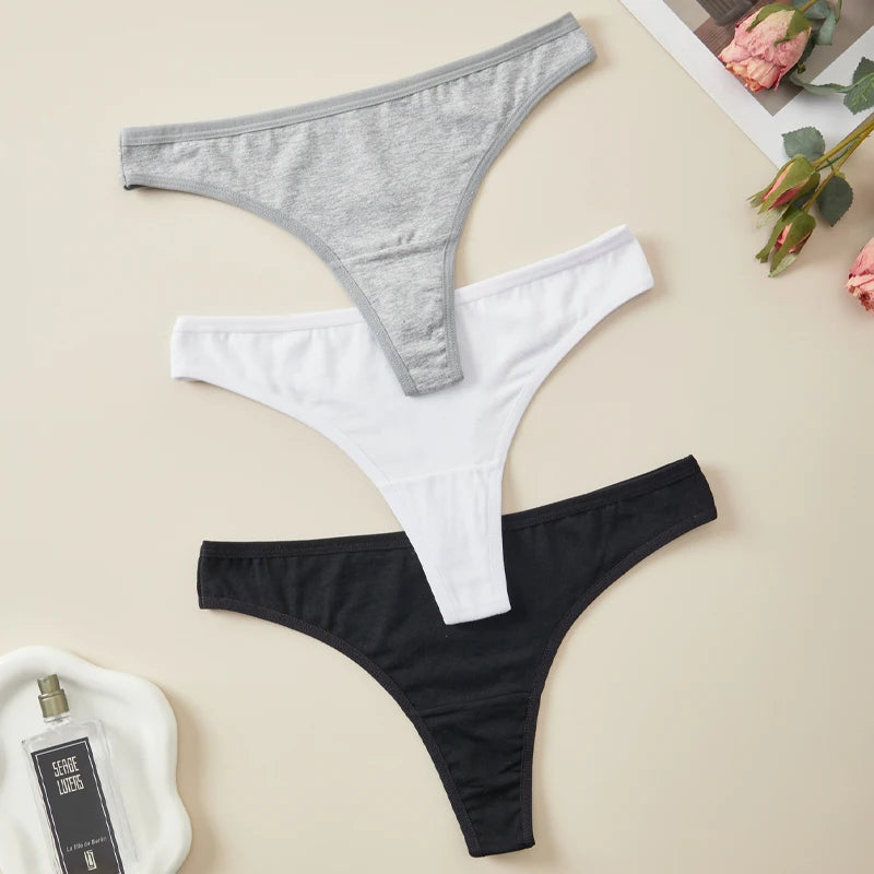 Women Cotton Low Waist Thongs