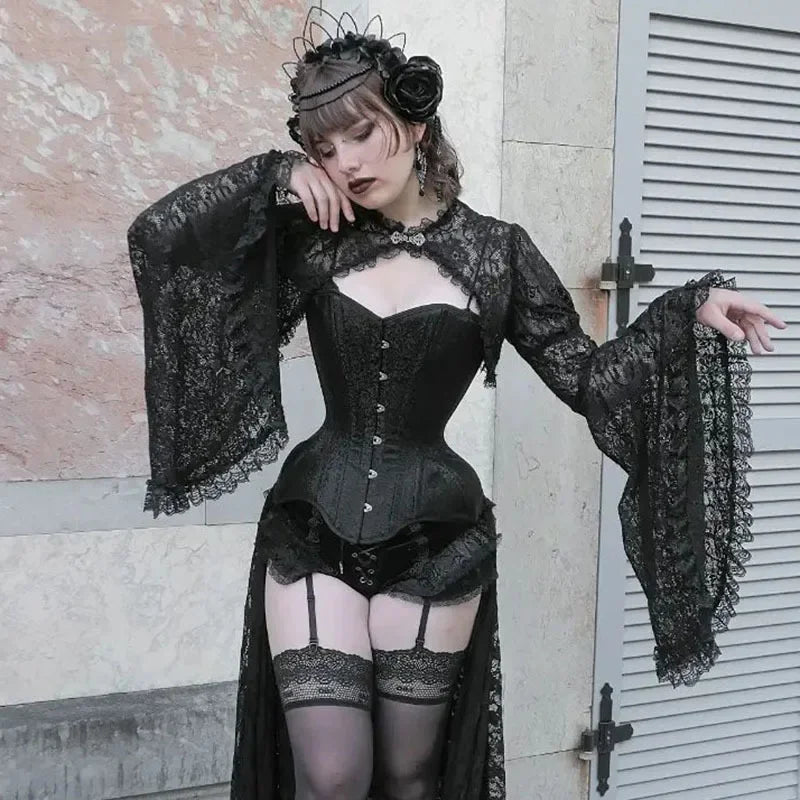Gothic Black Sheer Bolero Shrug Jacket