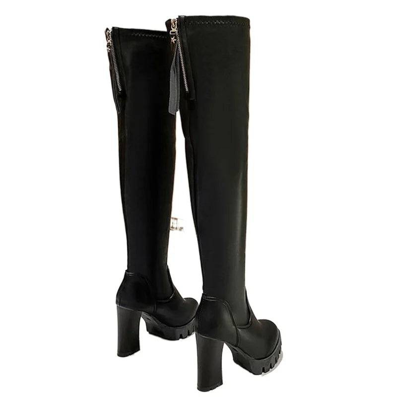 Women Over Knee Boots – 2025 Platform Block Heels