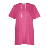 Women Oversized Short Sleeve Hoodie