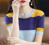 Women Ice Silk Knit T-Shirt