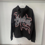 Men Rhinestone Zipper Hoodie