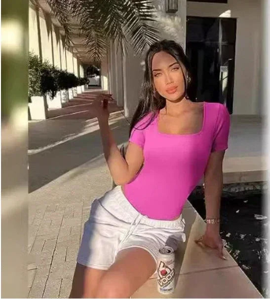 Red Corset Bodysuit Women – Elegant Long Sleeve