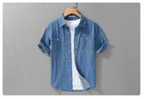Men Denim Short Sleeve Shirt