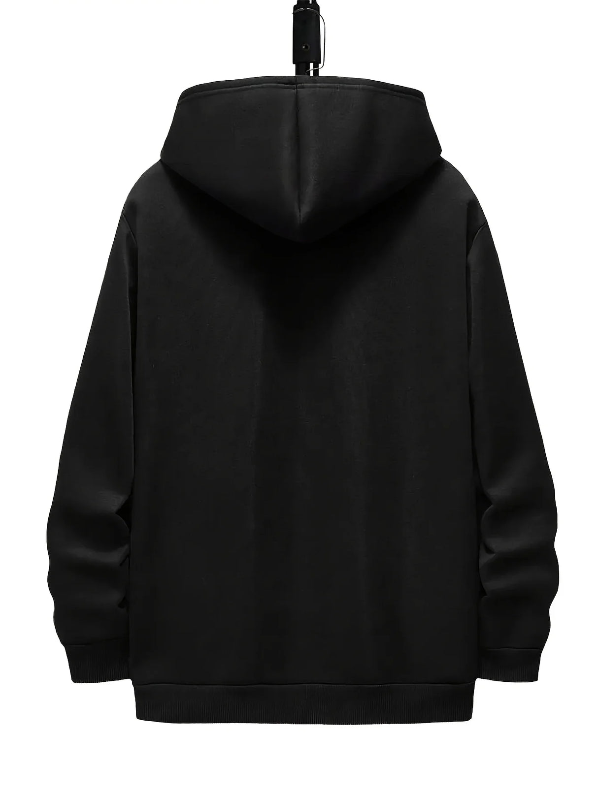 Men's Plus Size Graphic Hoodie – Black Long Sleeve