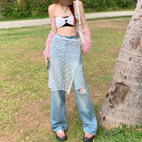 Women Vintage Lace Tulle Bandage Skirt