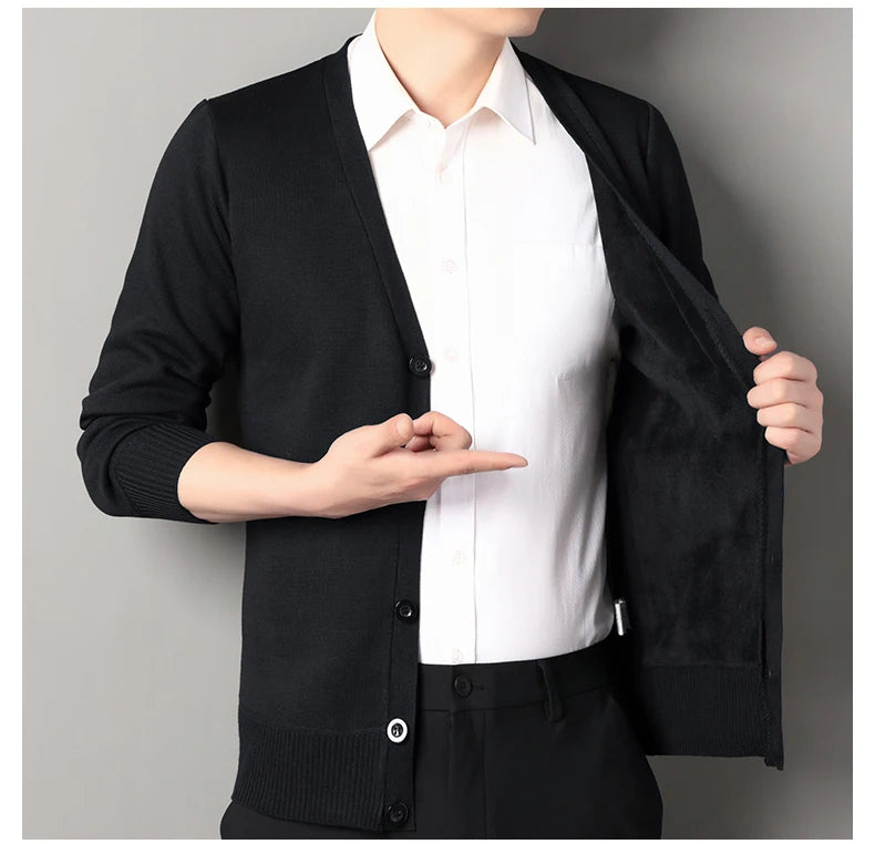 Men V-Neck Knit Cardigan