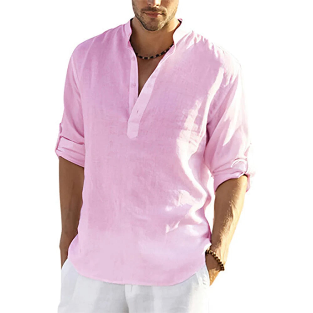Men Linen Casual Blouse