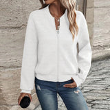 Casual Zipper Baseball Collar Women's Jacket
