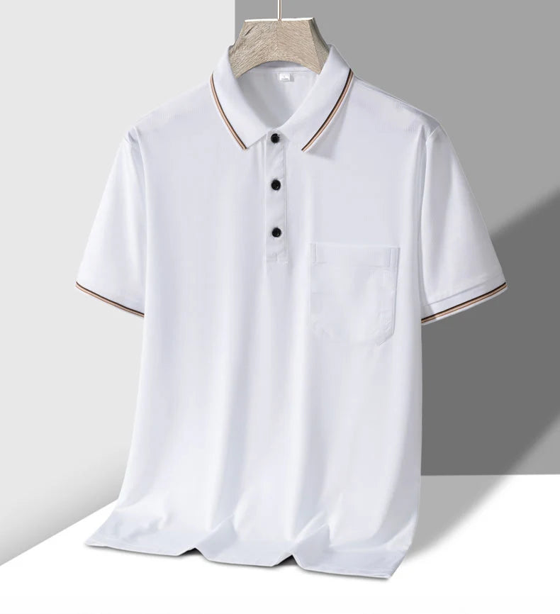 Men Anti-Wrinkle Pocket Polo Shirt