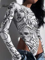 Elegant Skinny Bodysuit Women – Slim Long Sleeve