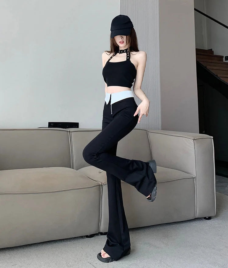 Women Flare Zipper Leggings