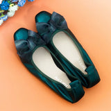 Women Leather Bowknot Slip-On Ballerina Flats