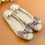 Women Leather Bowknot Slip-On Ballerina Flats
