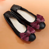 Women Leather Bowknot Slip-On Ballerina Flats