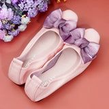 Women Leather Bowknot Slip-On Ballerina Flats