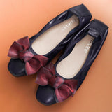 Women Leather Bowknot Slip-On Ballerina Flats