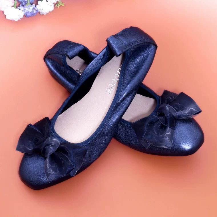 Women Leather Bowknot Slip-On Ballerina Flats