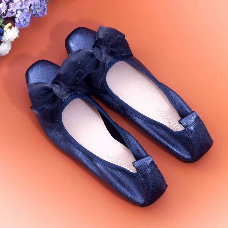 Women Leather Bowknot Slip-On Ballerina Flats