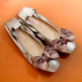 Women Leather Bowknot Slip-On Ballerina Flats