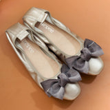 Women Leather Bowknot Slip-On Ballerina Flats