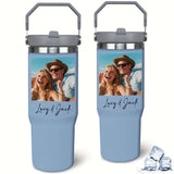 Tumbler With Handle & Straw - Custom Coffee Cup