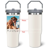 Tumbler With Handle & Straw - Custom Coffee Cup