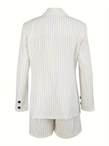 StripeSuit™ – Blazer & Shorts Set (Machine Washable, Elegant & Chic Co-Ord)