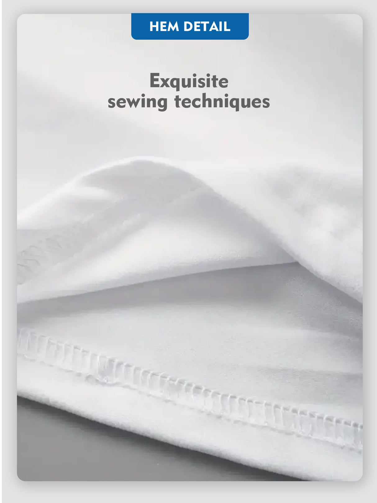 Close-up of hem detail showcasing exquisite sewing techniques of the Summer Casual Coffee Print T-Shirt.