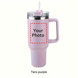 Photo Personalized Tumbler With Handle