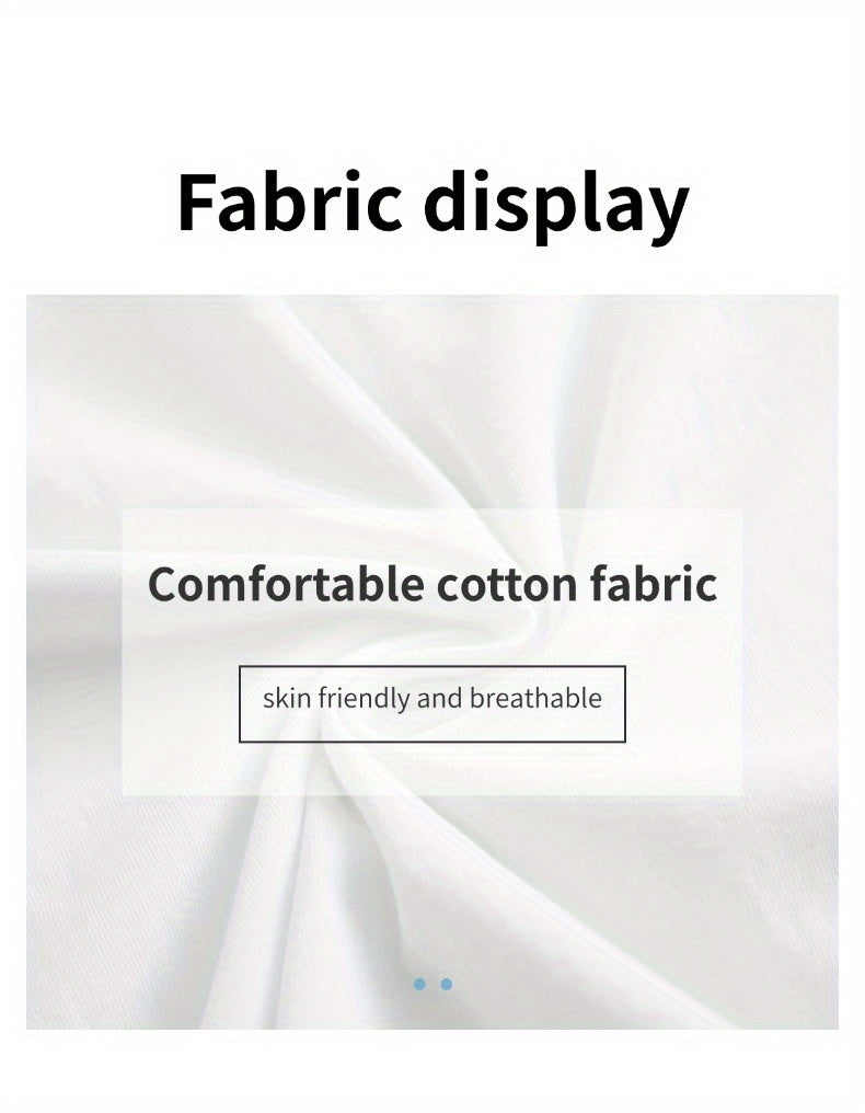 Display of comfortable cotton fabric, emphasizing its skin-friendly and breathable qualities for casual wear.