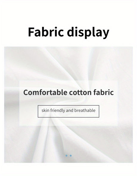 Display of comfortable cotton fabric, emphasizing its skin-friendly and breathable qualities for casual wear.