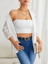 Sheerlace™ – Open Front Lace Blazer (Elegant 3/4 Sleeve, Sheer Look, Washable)