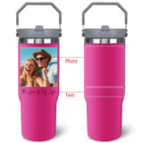 Tumbler With Handle & Straw - Custom Coffee Cup