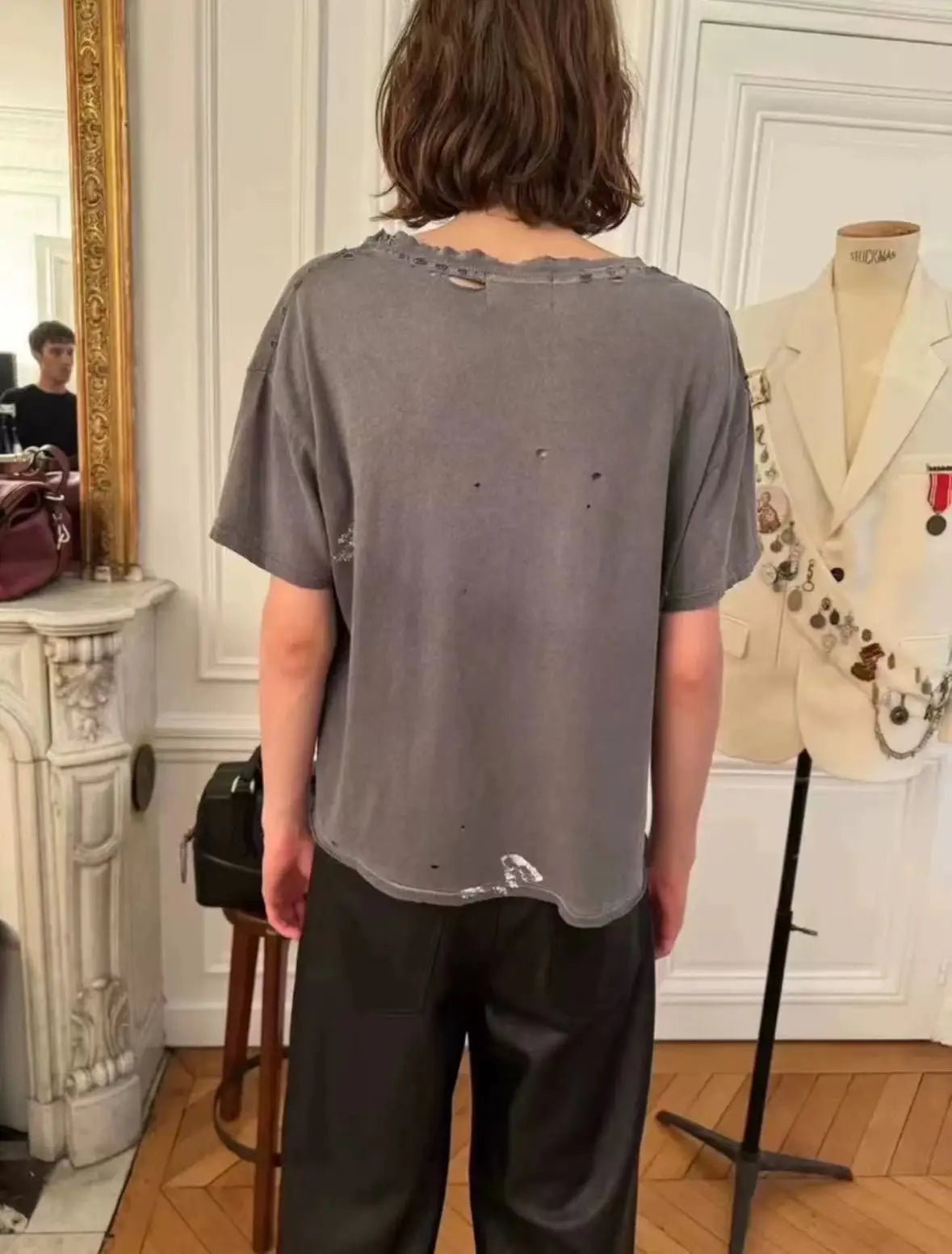 Distressed Letter Print Loose Fit T-Shirt | by Anwer Fancy | Worldwide Shipping