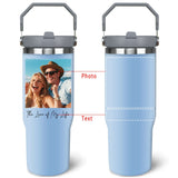 Tumbler With Handle & Straw - Custom Coffee Cup