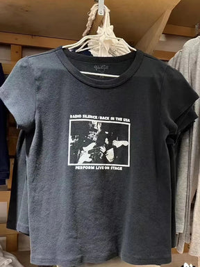 Guitar Band Print Vintage T-Shirt Women | by Anwer Fancy | Worldwide Shipping