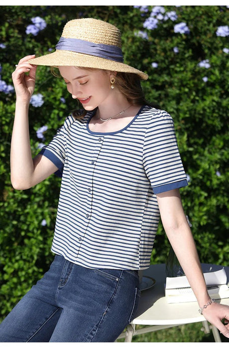 I Believe You Striped Women’s Knit Top | by Anwer Fancy | Worldwide Shipping