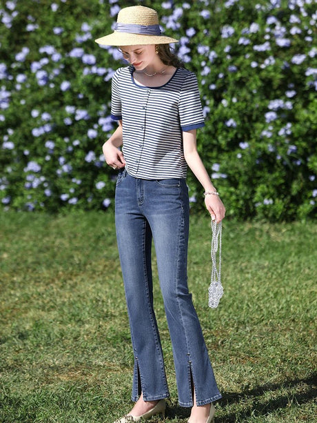 I Believe You Striped Women’s Knit Top | by Anwer Fancy | Worldwide Shipping