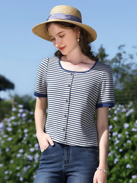 I Believe You Striped Women’s Knit Top | by Anwer Fancy | Worldwide Shipping