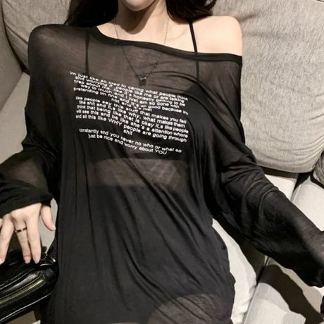 Loose Letter Print T-Shirt Women | by Anwer Fancy | Worldwide Shipping